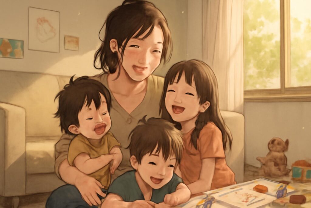 👶3人の子どもたちを育てるママとしての姿