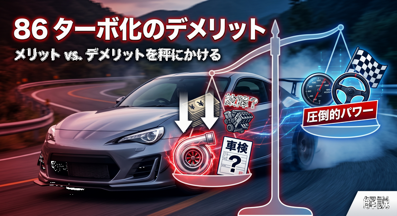 86をターボ化するデメリットは？故障や費用、車検の注意点を解説