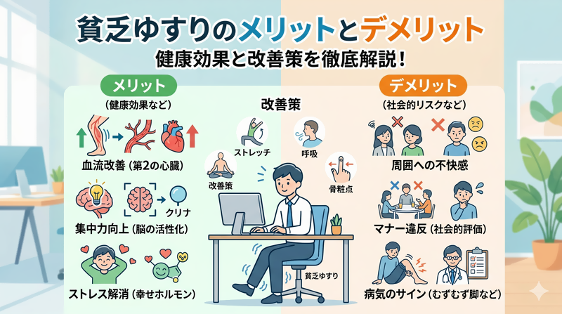 貧乏ゆすりのメリットとデメリットを徹底解説！健康効果と改善策